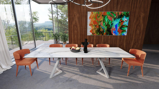 Modrest Farrell - Modern White Ceramic Extendable Dining Table image