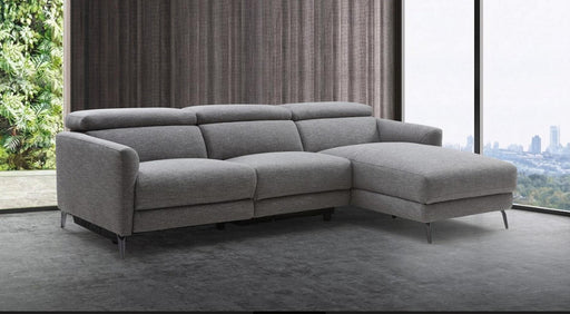 Divani Casa Lupita - Modern Grey Fabric Right Facing Sectional Sofa image