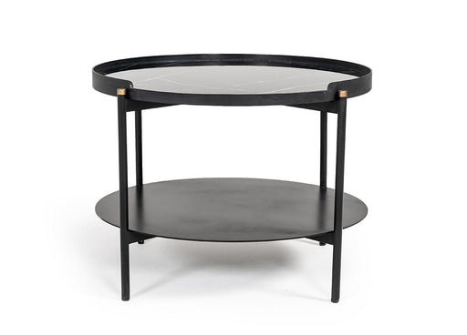 Modrest Randal Modern Round Black Metal Coffee Table image