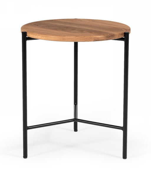 Modrest Bacone - Industrial Oak and Black Iron End Table image