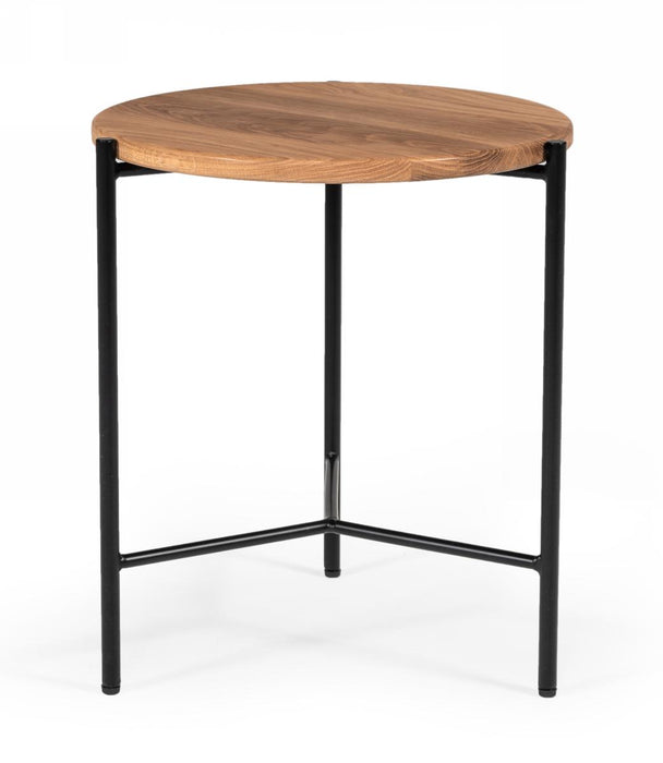 Modrest Bacone - Industrial Oak and Black Iron End Table image