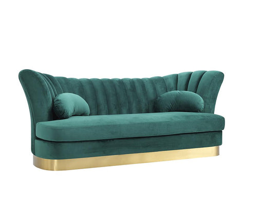 Divani Casa Arvada Modern Green Velvet & Gold Sofa image