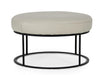 Divani Casa Jacoba - Modern Light Grey Leather Round Ottoman image