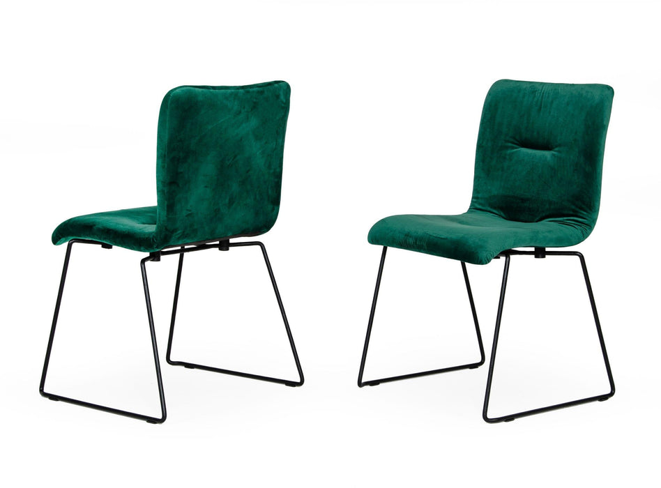 Modrest Yannis - Modern Green Fabric Dining Chair (Set of 2) image