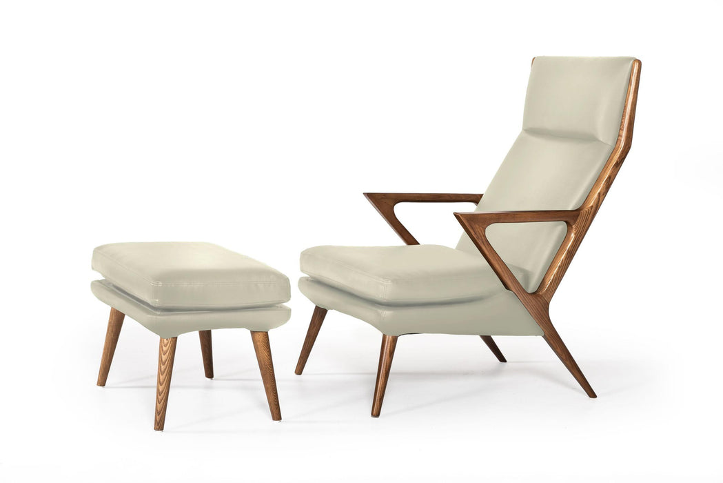 Modrest Fulton - Modern Beige Lounge Chair & Ottoman image