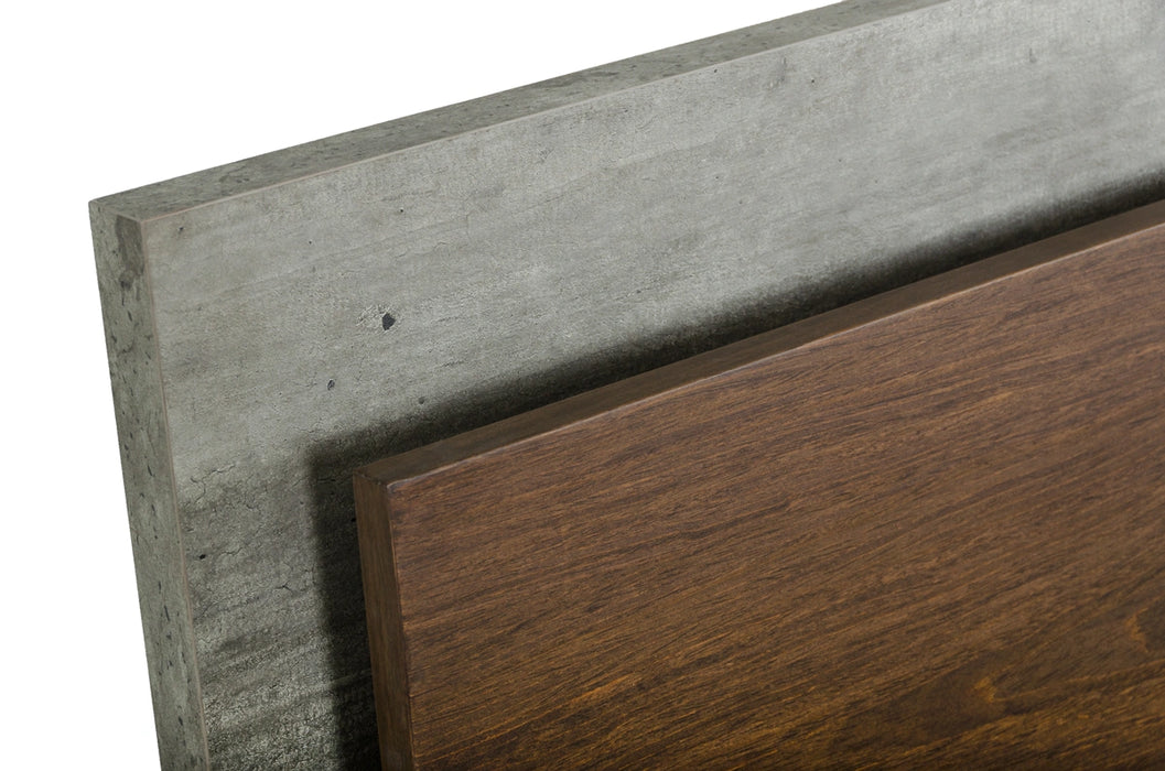 Conner Modern Dark Walnut & Faux Concrete Bed