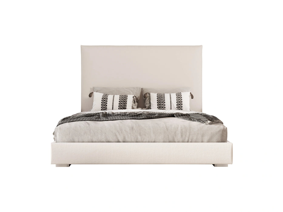 Sogno - Italian Modern Beige Fabric High Headboard Bed