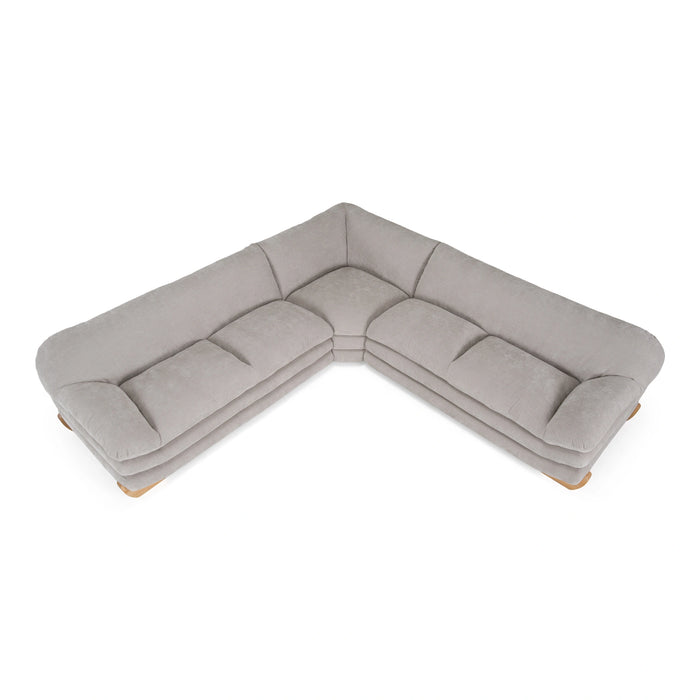 Crockett - Modern Light Grey Fabric Sectional Sofa