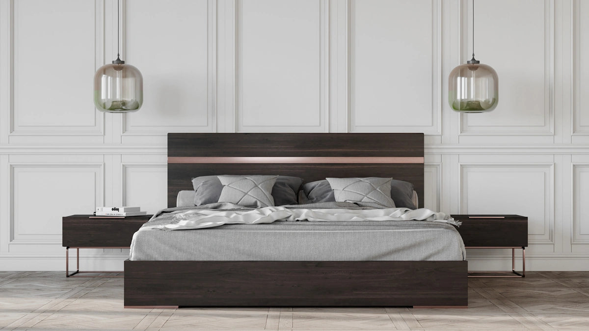 Benzon Italian Modern Dark Rovere Bed