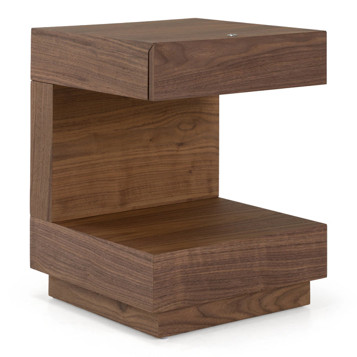 Esso - Contemporary Walnut Tall Nightstand