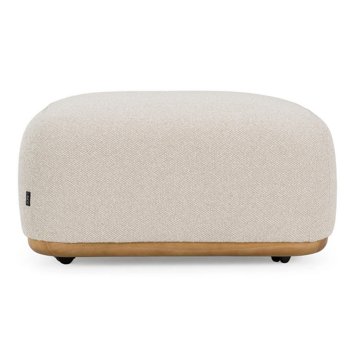 Evans - Contemporary Off-White Fabric Ottoman