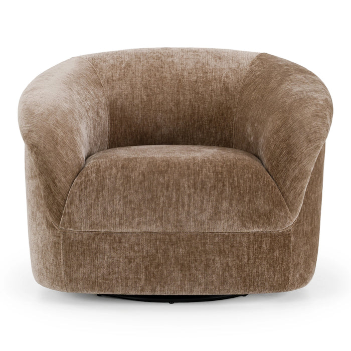 Sheth - Modern Brown Fabric Accent Chair