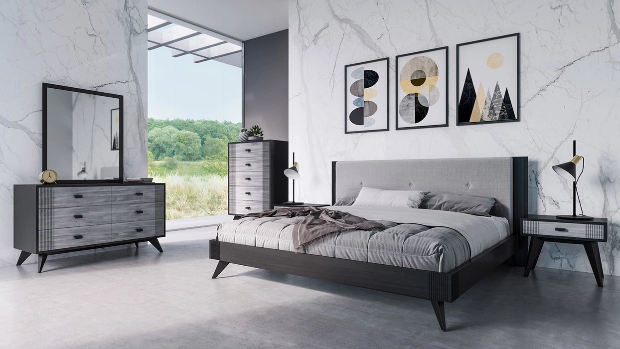Panther Contemporary Grey & Black Bed