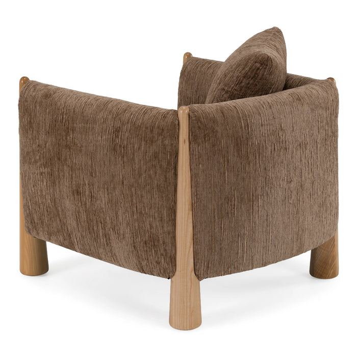 Voight - Contemporary Brown Fabric Accent Chair