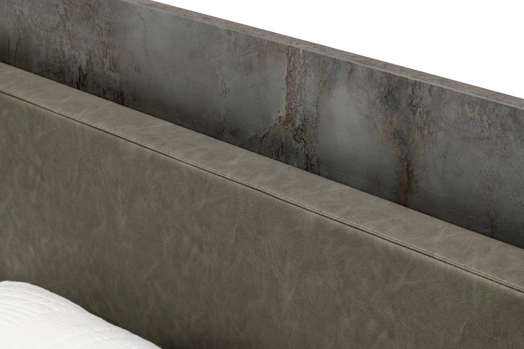 Ferrara - Modern Volcano Oxide Grey Bed with Nightstands