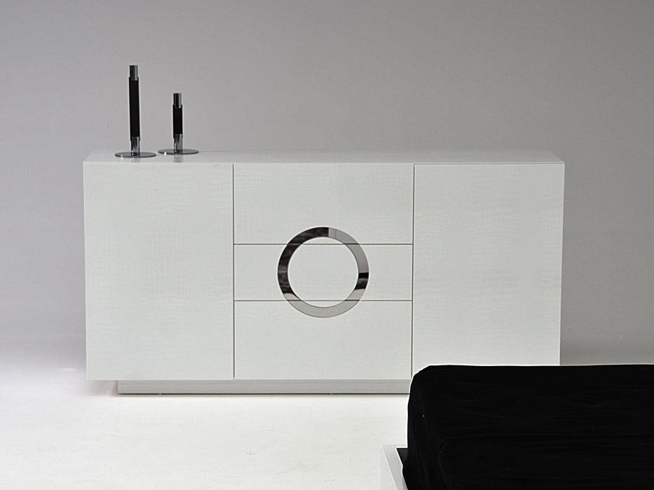 Ovidius - Modern White Crocodile Lacquer Bed