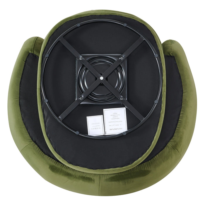 Andrew - Modern Green Fabric Swivel Accent Chair