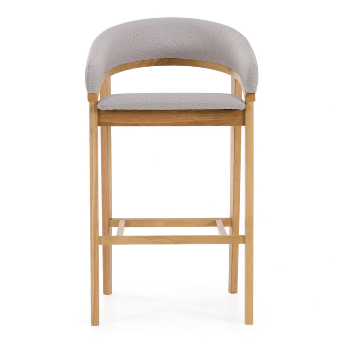 Truman - Mid-Century Modern Grey + Natural Oak Bar Chair (Set of 2)