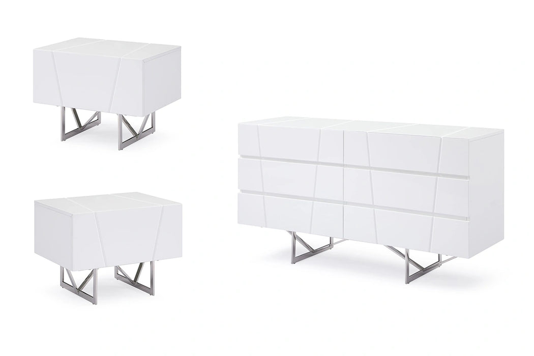 Chrysler Modern White 4-Piece Bedroom Set