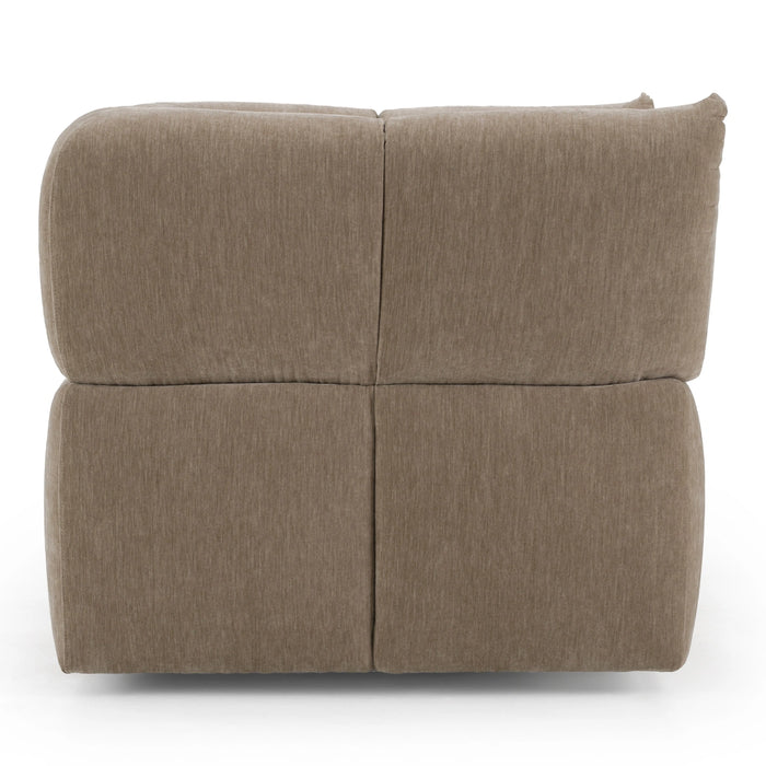 Marisol - Modern Taupe Fabric Swivel Accent Chair