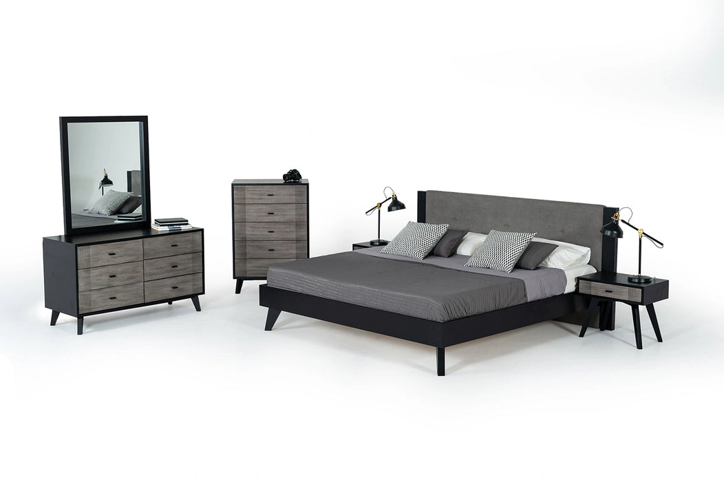 Panther Contemporary Grey & Black Bed