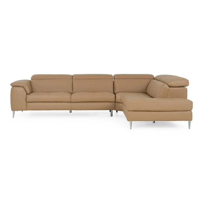 Viola - Italian Contemporary Deserto Leather Right Facing Sectional Sofa