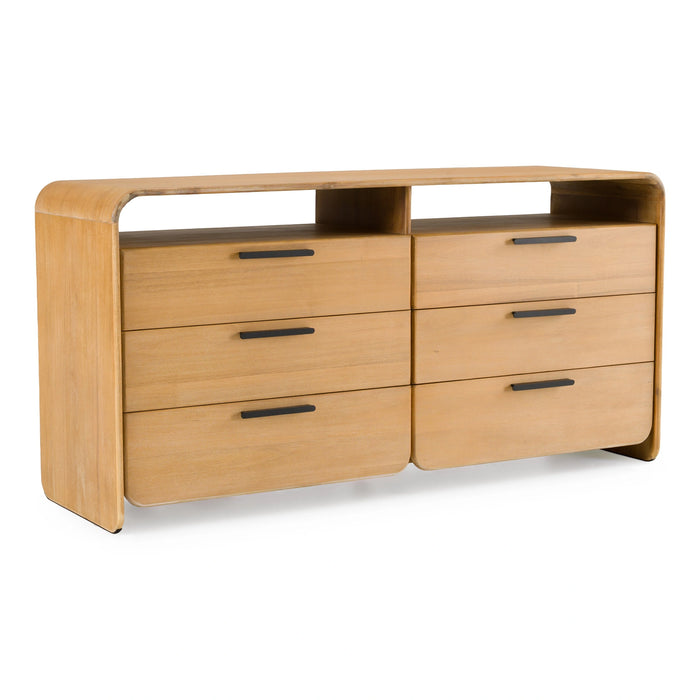 Dresden - Modern Natural Acacia 2-Drawer Nightstand Bedroom Set