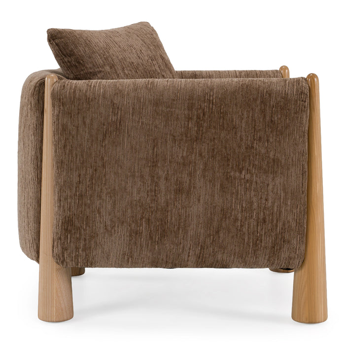 Voight - Contemporary Brown Fabric Accent Chair