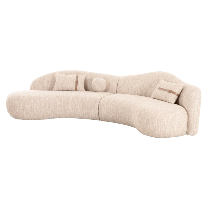 Spiro - Modern Beige Fabric Curved Sectional Sofa