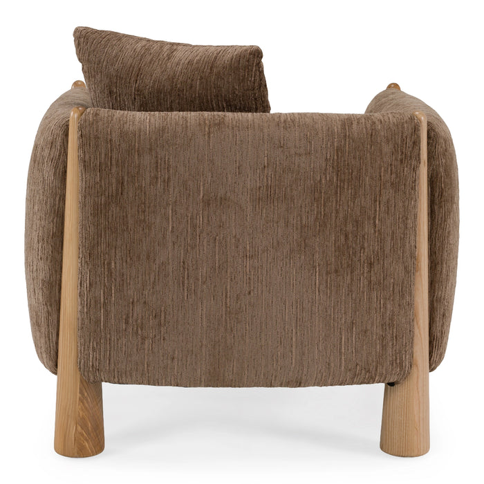 Voight - Contemporary Brown Fabric Accent Chair