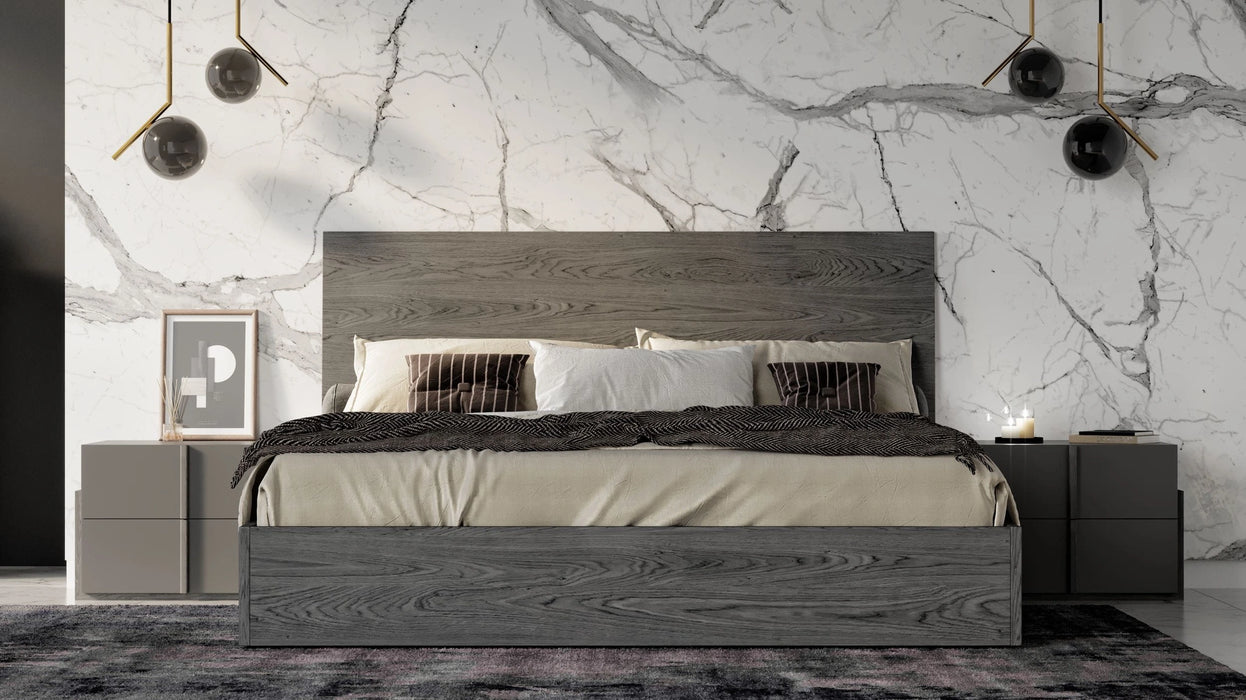 Lucia - Italian Modern Matte Grey / Elm Grey Bedroom Set