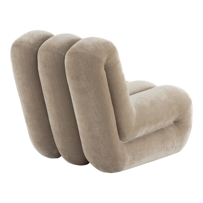 Archie - Modern Taupe Fabric Accent Chair + Ottoman