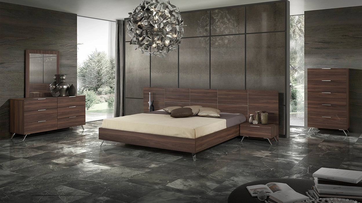 Brooklyn - Italian Modern Walnut Bed
