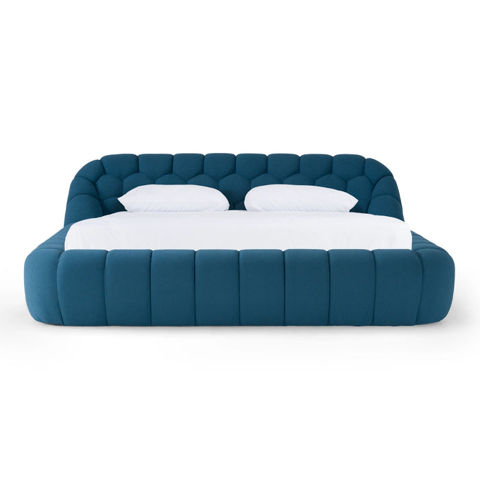 Yolonda - Modern Dark Teal Fabric Bed