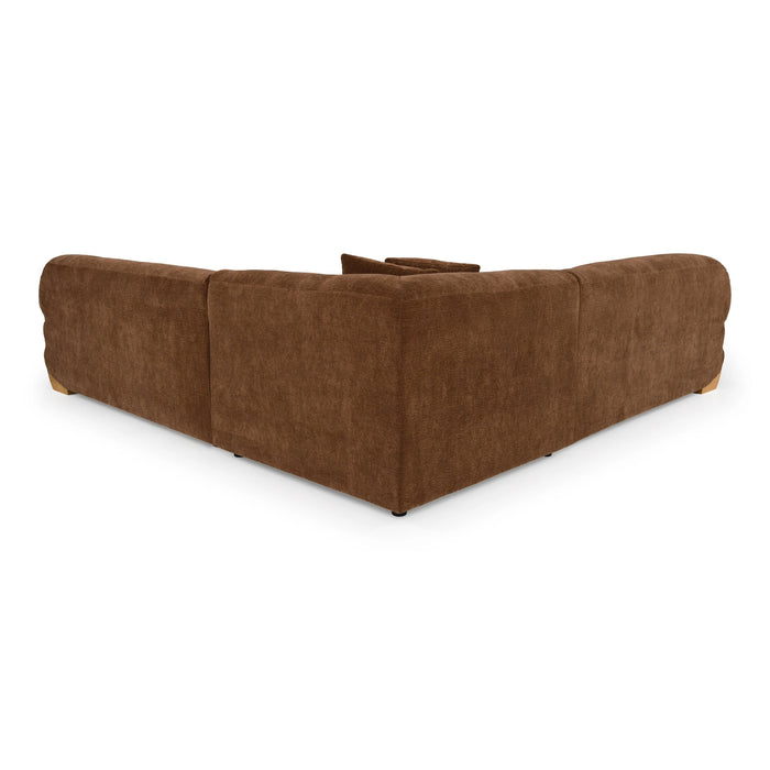 Crockett - Modern Brown Fabric Sectional Sofa