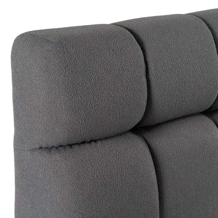Tyree - Modern Tufted Grey Fabric Bed