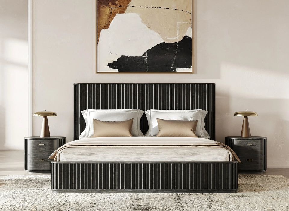 Fields - Modern Black Acacia Bedroom Set