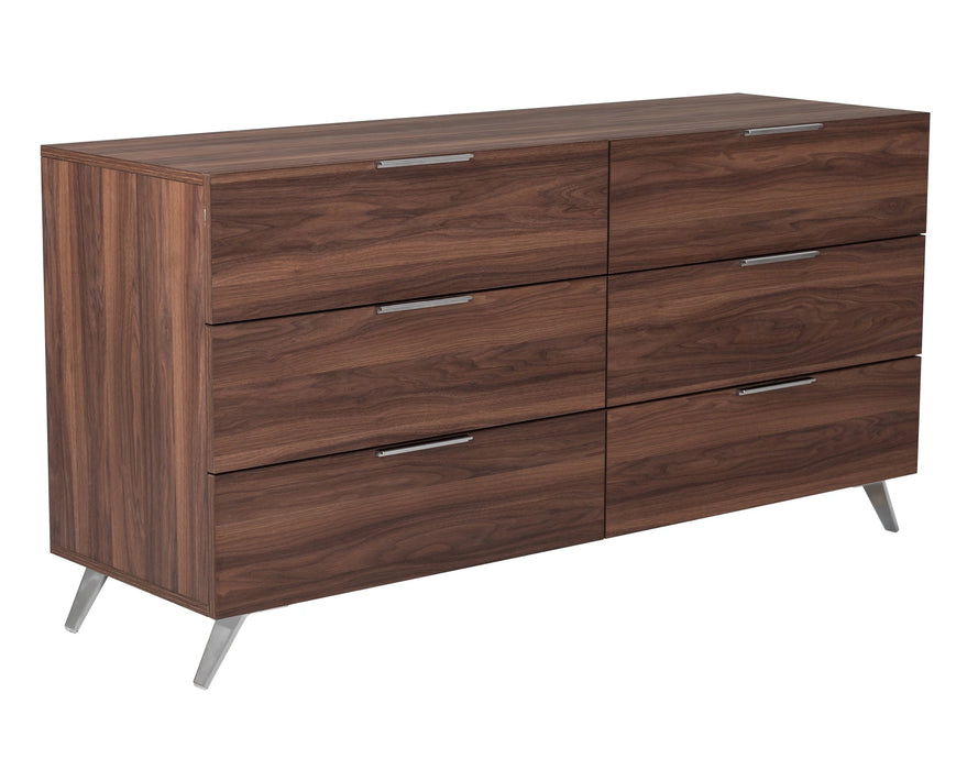 Lamont + Brooklyn - Modern Beige Fabric + Walnut 4-Piece Bedroom Set