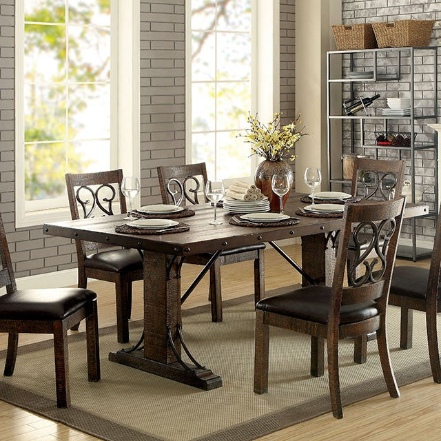 PAULINA Rustic Walnut Dining Table