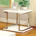 MEDA White/Chrome End Table, White image