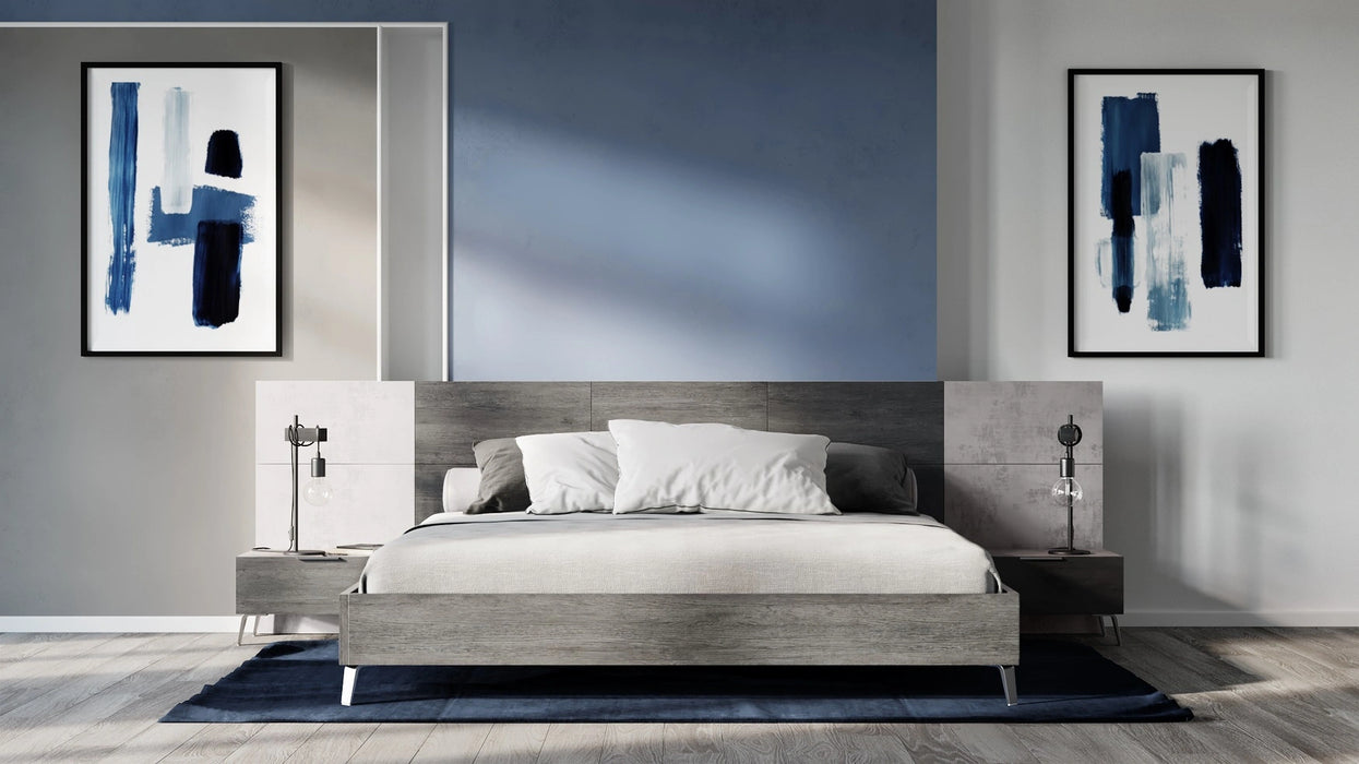 Bronx Italian Modern Faux Concrete & Grey 4-Piece Bedroom Set