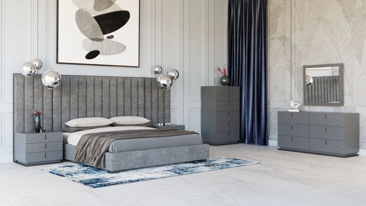 Buckley - Modern Grey & Black Stainless Steel Bed