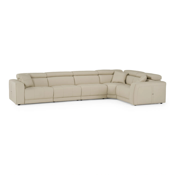 Dalton - Modern Italian Oyster Leather Sectional + 2 Recliners