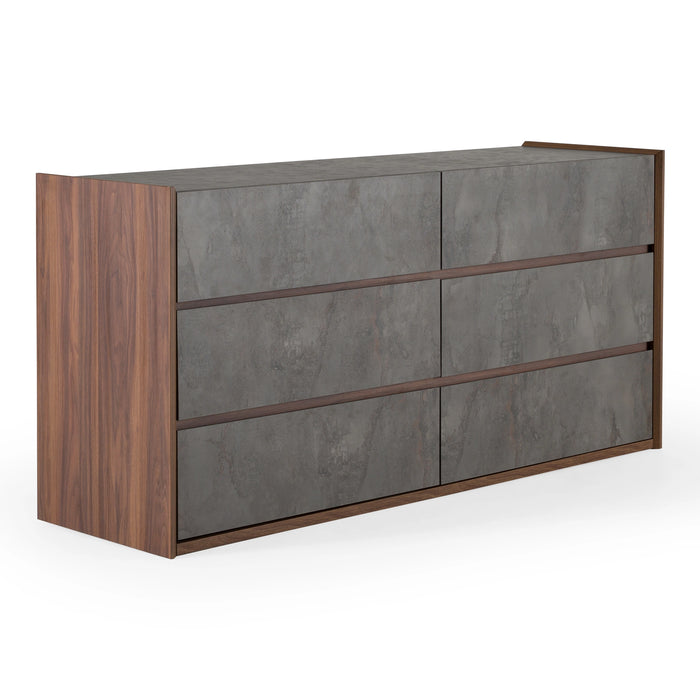Rado - Modern Walnut & Volcanic Slate Bedroom set