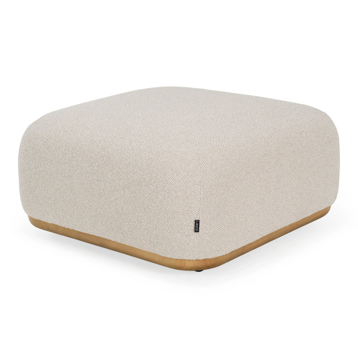 Evans - Contemporary Off-White Fabric Ottoman