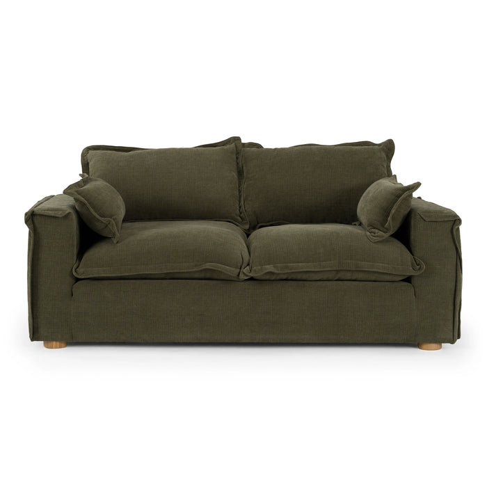 Durbin - Modern Green Fabric Loveseat