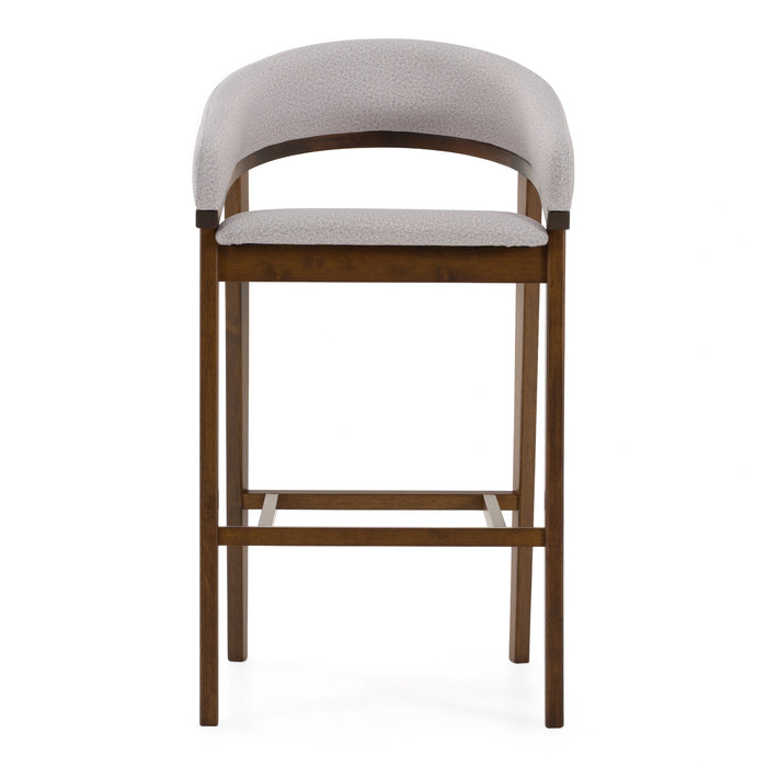 Truman - Mid-Century Modern Grey + Walnut Bar Chair (Set of 2)