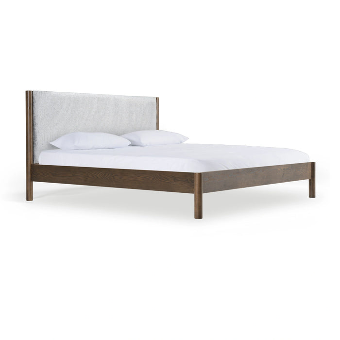 Carolina - Modern Grey Fabric + Wenge Bed