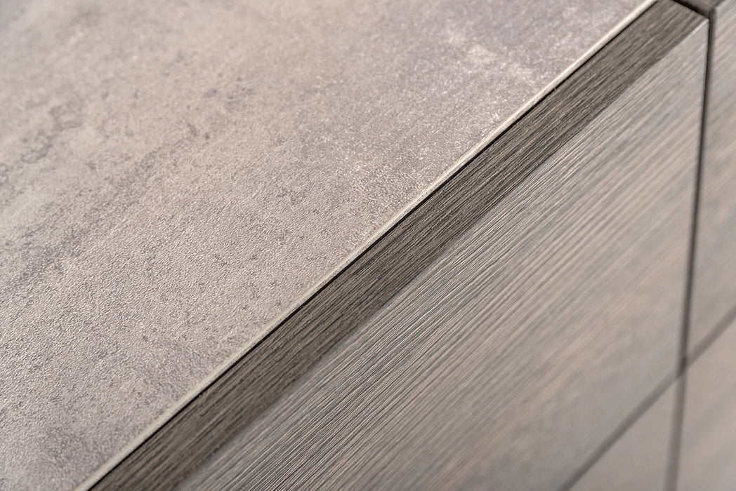 Bronx Italian Modern Faux Concrete & Grey Bed
