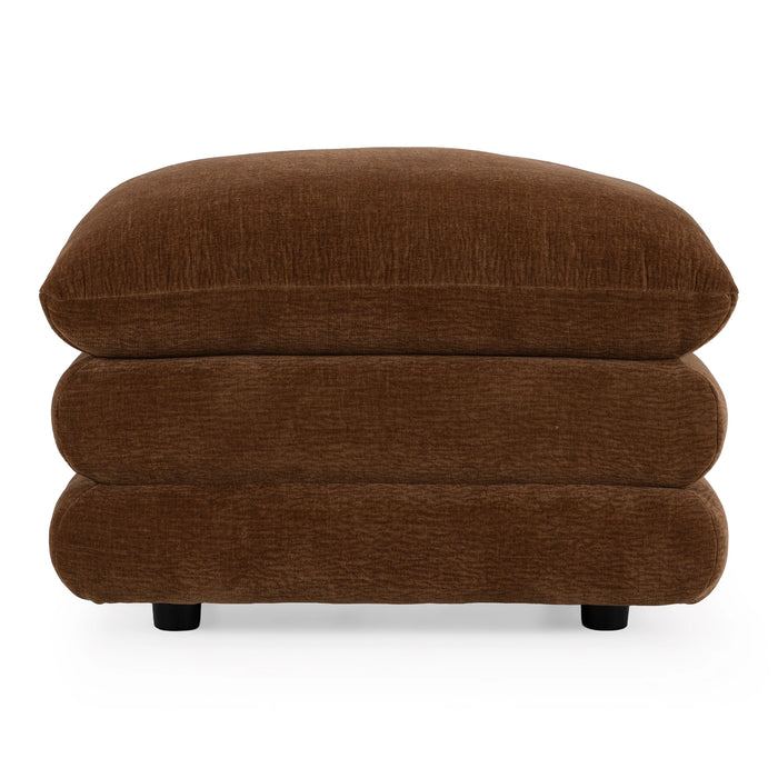 Crockett - Modern Brown Fabric Ottoman